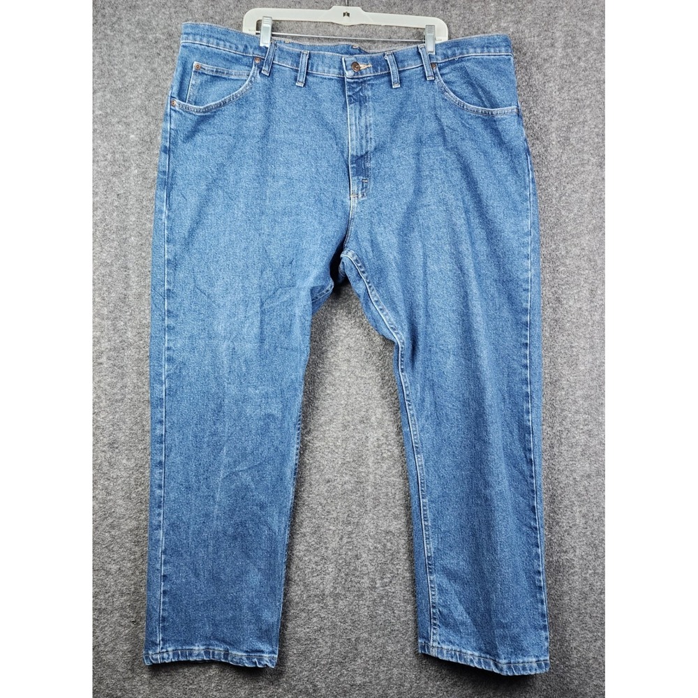 Wrangler Premium Quality Jeans Mens 44x30 Blue Straight Leg Stretch 1097FXVMD